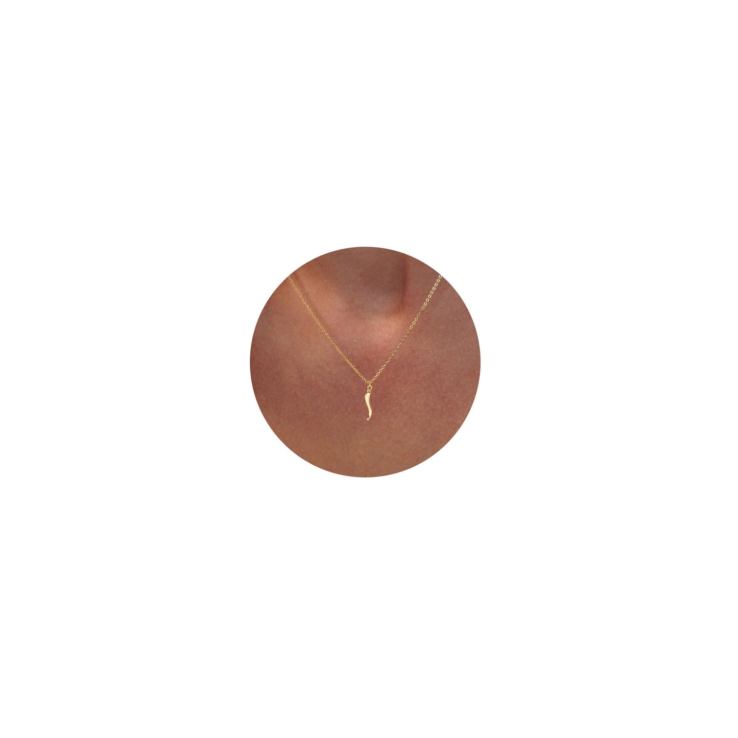 VRIUA Gold Necklace for Women 14k Gold Plated Dainty ltalian Horn Necklace Simple Delicate Jewelry Everyday for Women