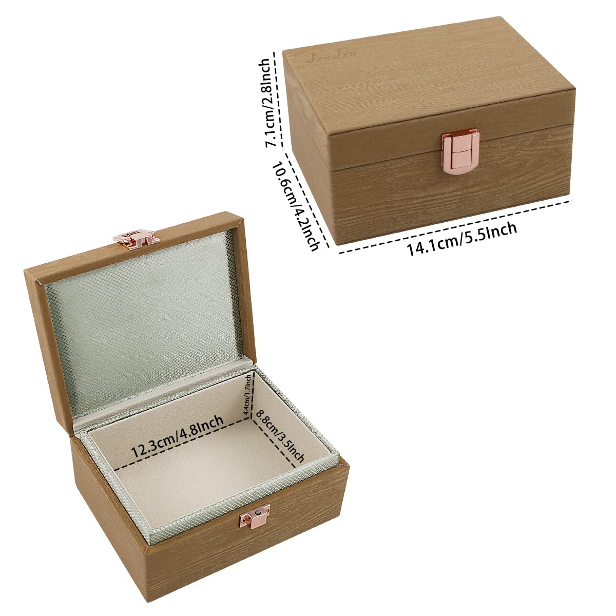 JXE JXO Faraday Box, Faraday Key Fob Protector, Faraday Cage, Key Fob Signal Blocker Box (Mini Imitation Wood)