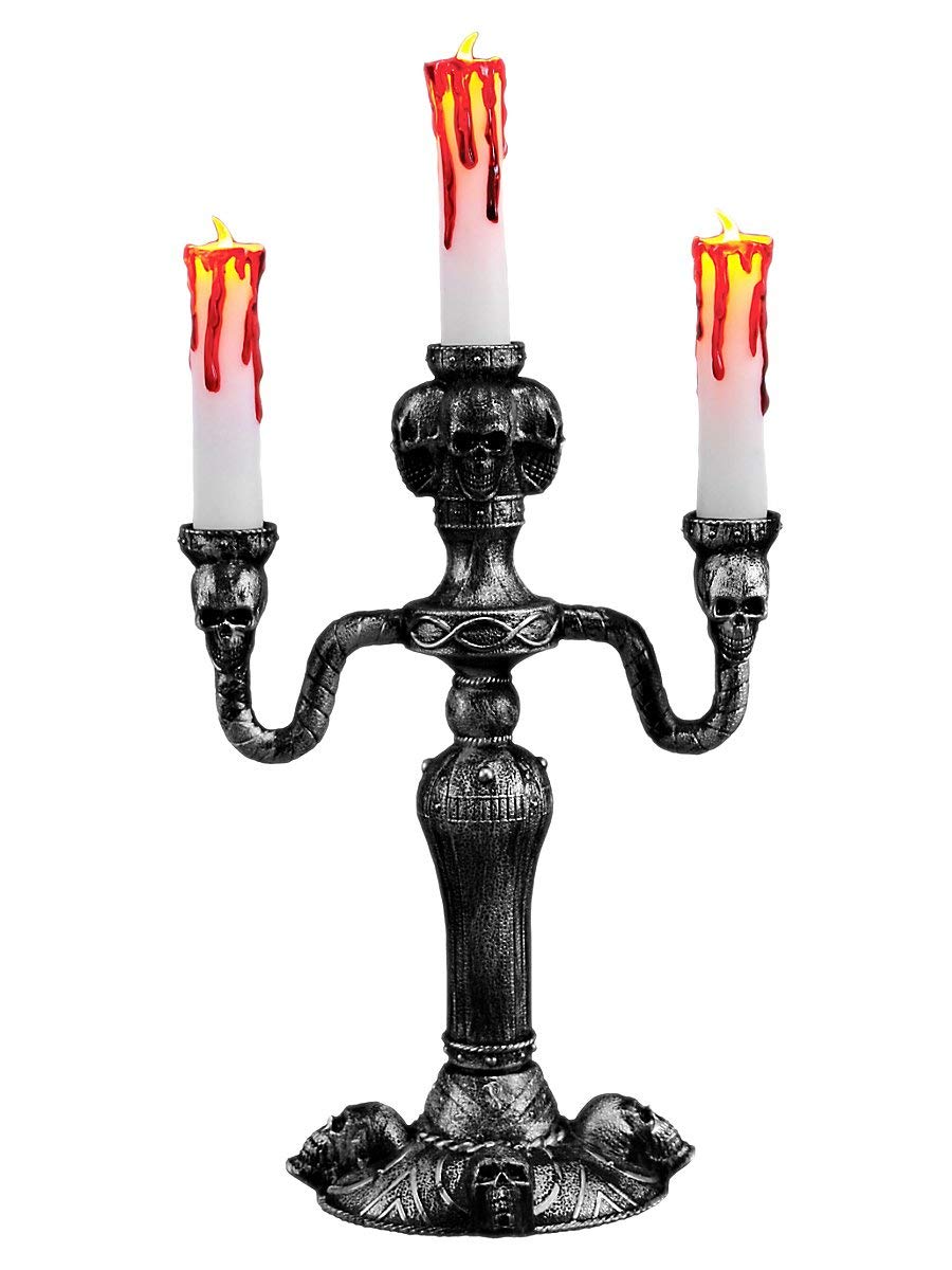 14-inch Light Up Candelabra with LED Flames