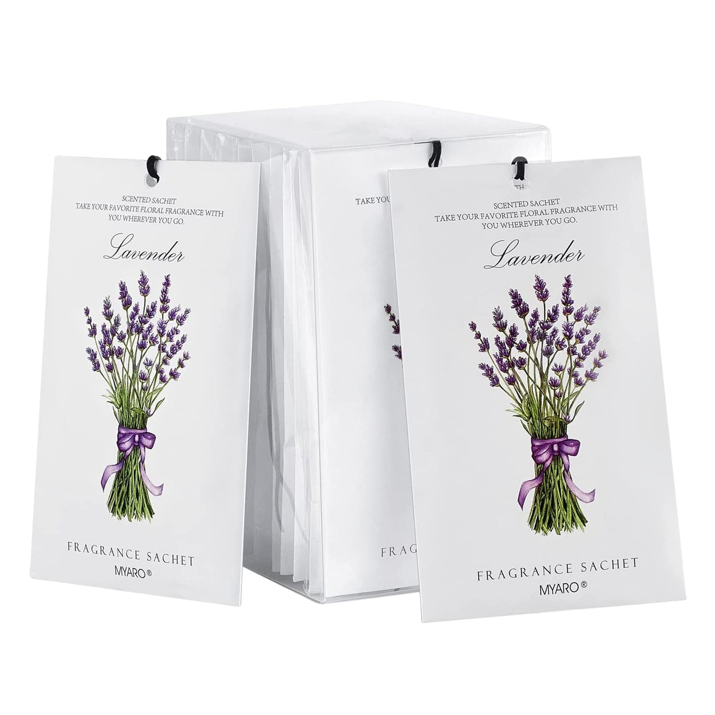 MYARO 12 Pack Lavender Scented Sachets | Odor Eliminator & Air Freshener for Drawer, Closet, Car, Shoes, Gym Bag, Suitcase | Home Fragrance Gift Set