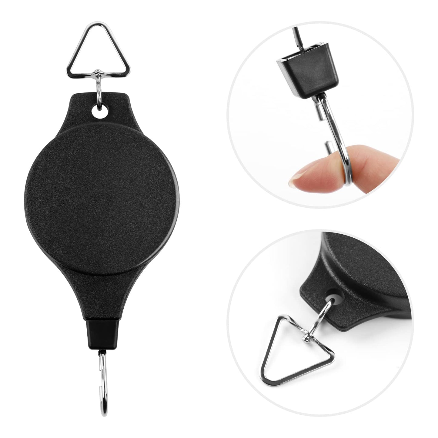 DEWEL 2 Pack Plant Hook Pulley Retractable Plant Hanger for Hanging Garden Plants, Flower Baskets, Flowerpots and Birds Feeder in Adjustable Height, Black