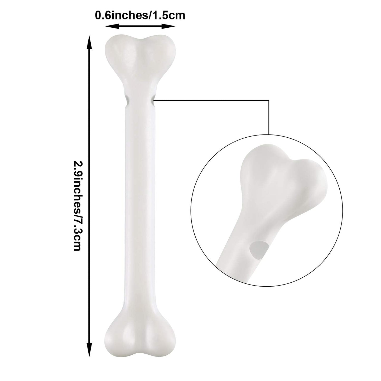 Zonon 24 Pcs Plastic Bones Halloween Mini Plastic Skeleton Bones White Halloween Simulative Human Costume Bone for Party Favor Decoration Supplies Accessories