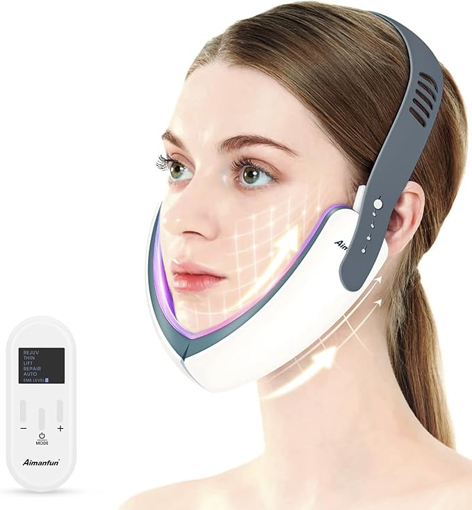 Intelligent Double Chin Reducer and V-Face Lift Belt Machine with Remote Control, Face Massager V-Face Device for Women
