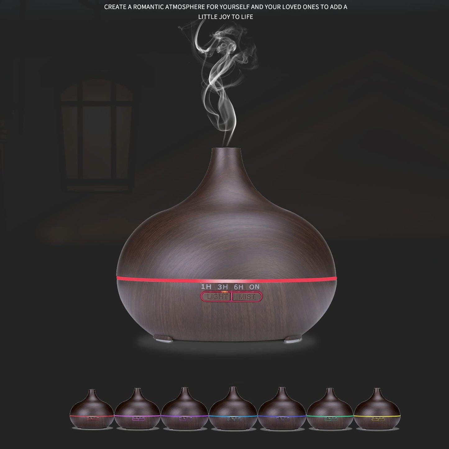 Diffusers for Essential Oils Large Room 550ml Aroma Diffuser for Home, Ultra Quiet Aromatherapy Essential Oil Diffuser, Ultrasonic Cool Mist Humidifier with 7 Light Colors, Timer Setting