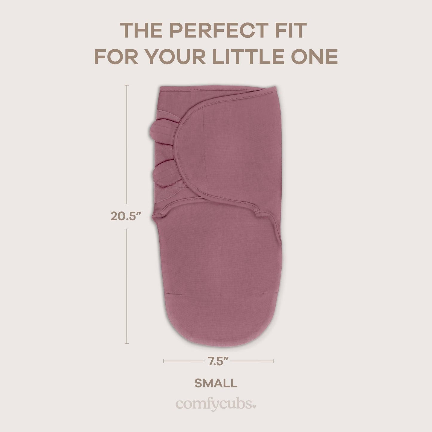 Comfy Cubs Easy Swaddle Blanket, 3 Pack - 100% Cotton Newborn Wrap, Small for 0-3 Months Infants, Breathable and Durable Sleep Sack for Babies - Blush, Mauve & Mulberry