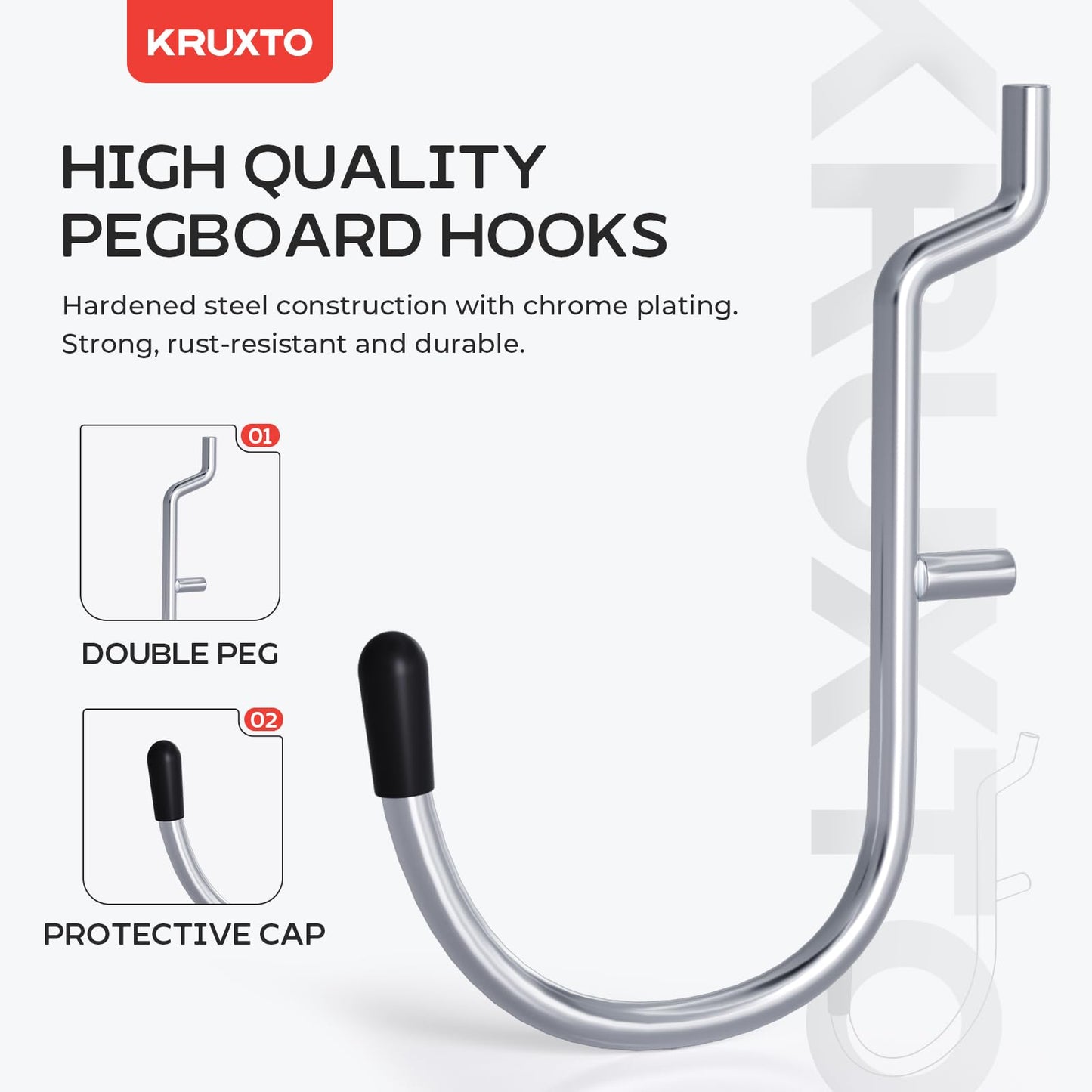 KRUXTO 300 PCS Pegboard Hooks Kit, Peg Board Organizer Accessories with Bins, Fit 1/8 or 1/4 Inch Pegboard for Hanging Various Tools in Garage, Workbench, Craft Room, Kitchen