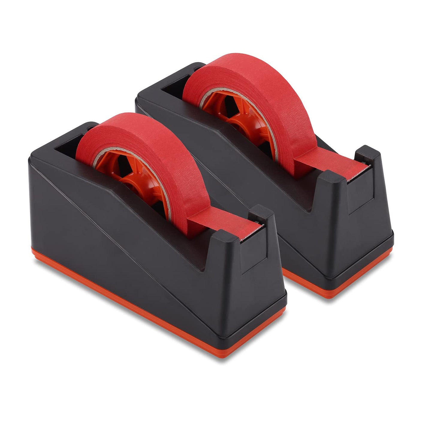 Lichamp 2 Pack Desktop Tape Dispenser Holder with Large 3 Inch Core for Masking, Heat Transfer Sublimation, Painters, Freezer and Kitchen Tapes, 0228BK