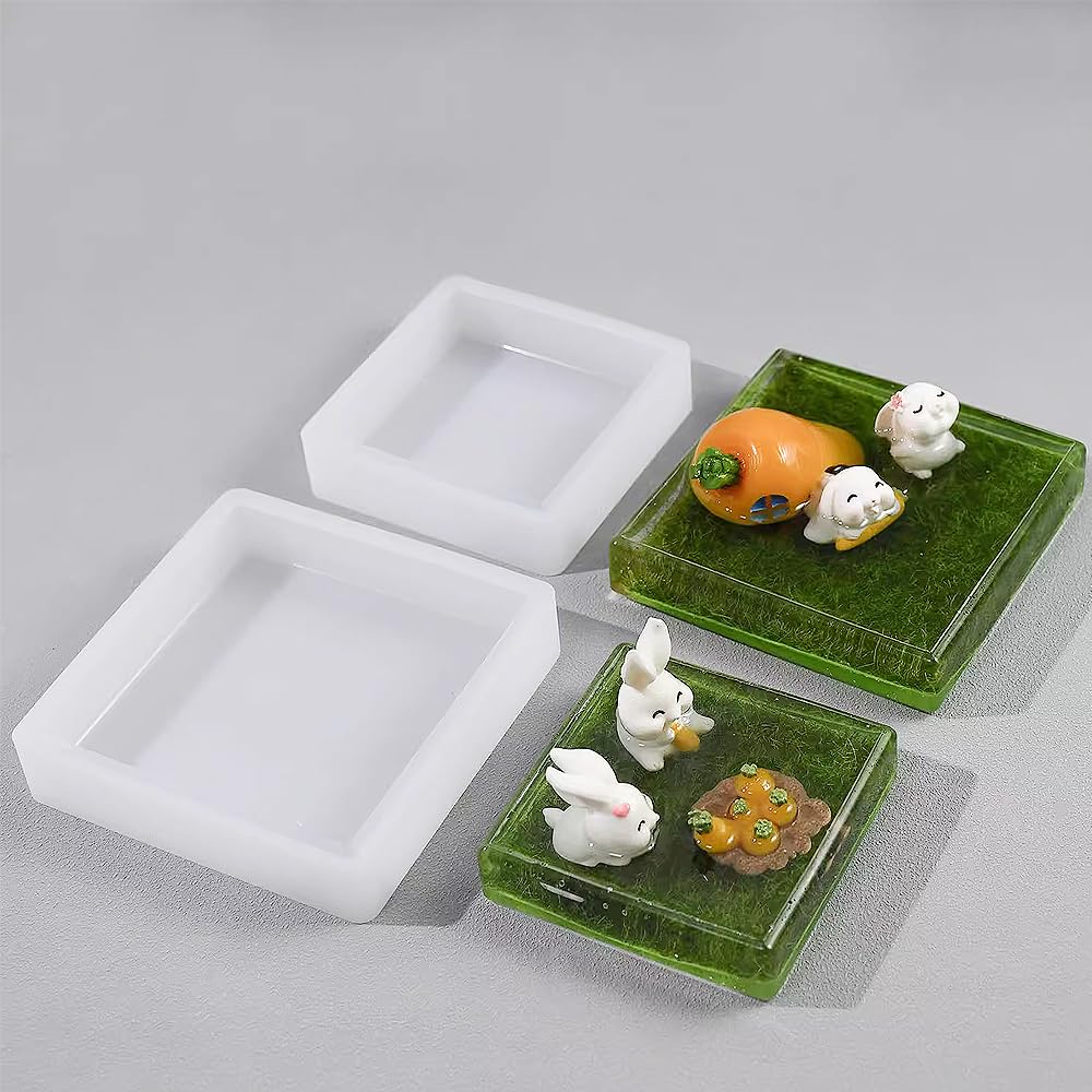 RESINWORLD Upgraded 10 Sizes Epoxy Resin Molds Silicone Kit, Square Rectangle Silicone Molds for Resin, Soap, Candles, Specimen, Dried Flower