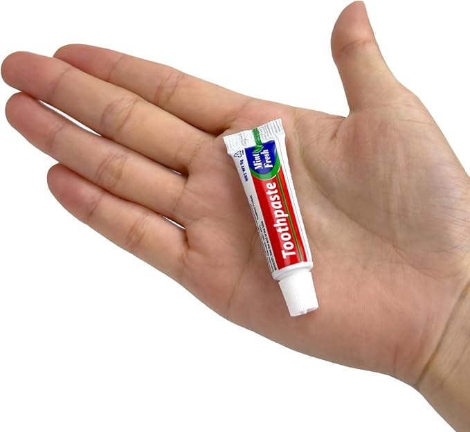 100 pcs Bulk Travel Size Toothpaste,0.176 oz Extra Small Toothpaste Travel Size Bulk Disposable for Hotel, Guests, Homeless, Charity, Mint (Mini Size, Only for Single Use)
