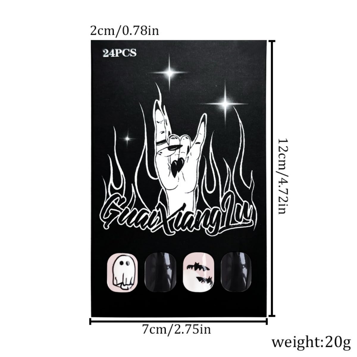 24Pcs Halloween Press on Nails Short Oval Fake Nails with Cute Ghost Bat Design Stick on Nails Black Pink Nails Press Ons Handmade Acrylic Glue on Nails for Women Nails Art Decoration