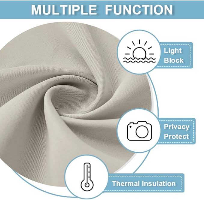 RYB HOME Sidelight French Door Curtains, Privacy Half Window Curtains Thermal Insulate Covering for Patio/Glass/Front Door, W 12 x L 69 inches, Natural, 1 Panel