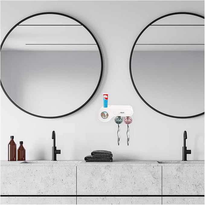 Wall Shelf Bathroom Storage,Toothbrush Holder Rack,Toothpaste Mounted Wall-Mounted