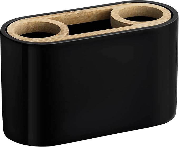 Shinowa Toothbrush Holder,Premium Toothbrush Organizer,Bathroom Storage Organizer for Electric Toothbrush, Toothpaste, Razor, Comb, Black