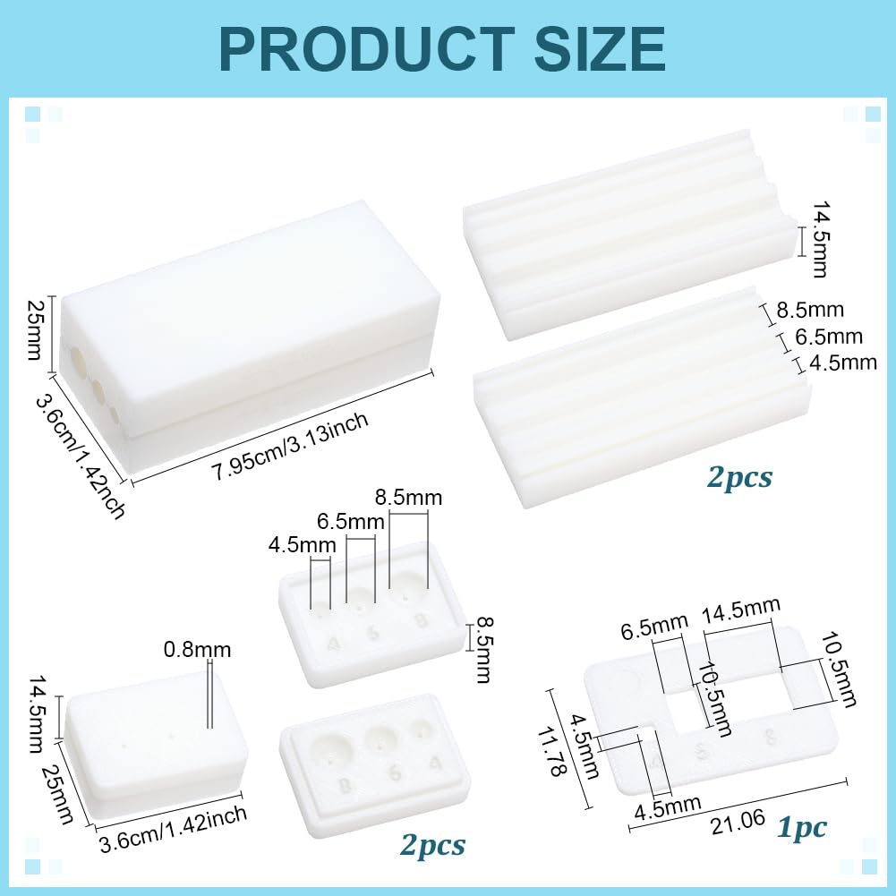 PH PandaHall Set of 2 Polymer Clay Beads Making Tool - Polymer Clay Bead Roller Maker and Bead Hole Maker Drilling Tool White Plastic Mold for 4mm 6mm 8mm Round Shape Beads Making DIY Craft
