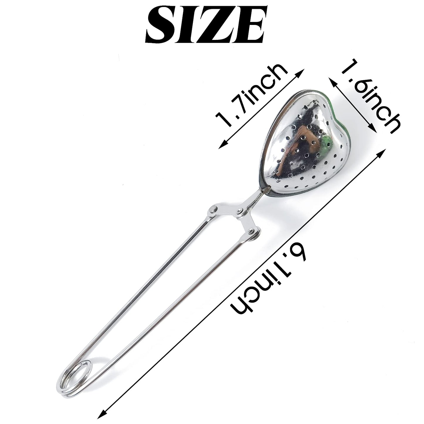 ROYHOO10PCS Stainless Steel Tea Filters Loose Leaf Tea Infuser Strainers Reusable Interval Diffuser Heart-shaped Tea Partition Spoon