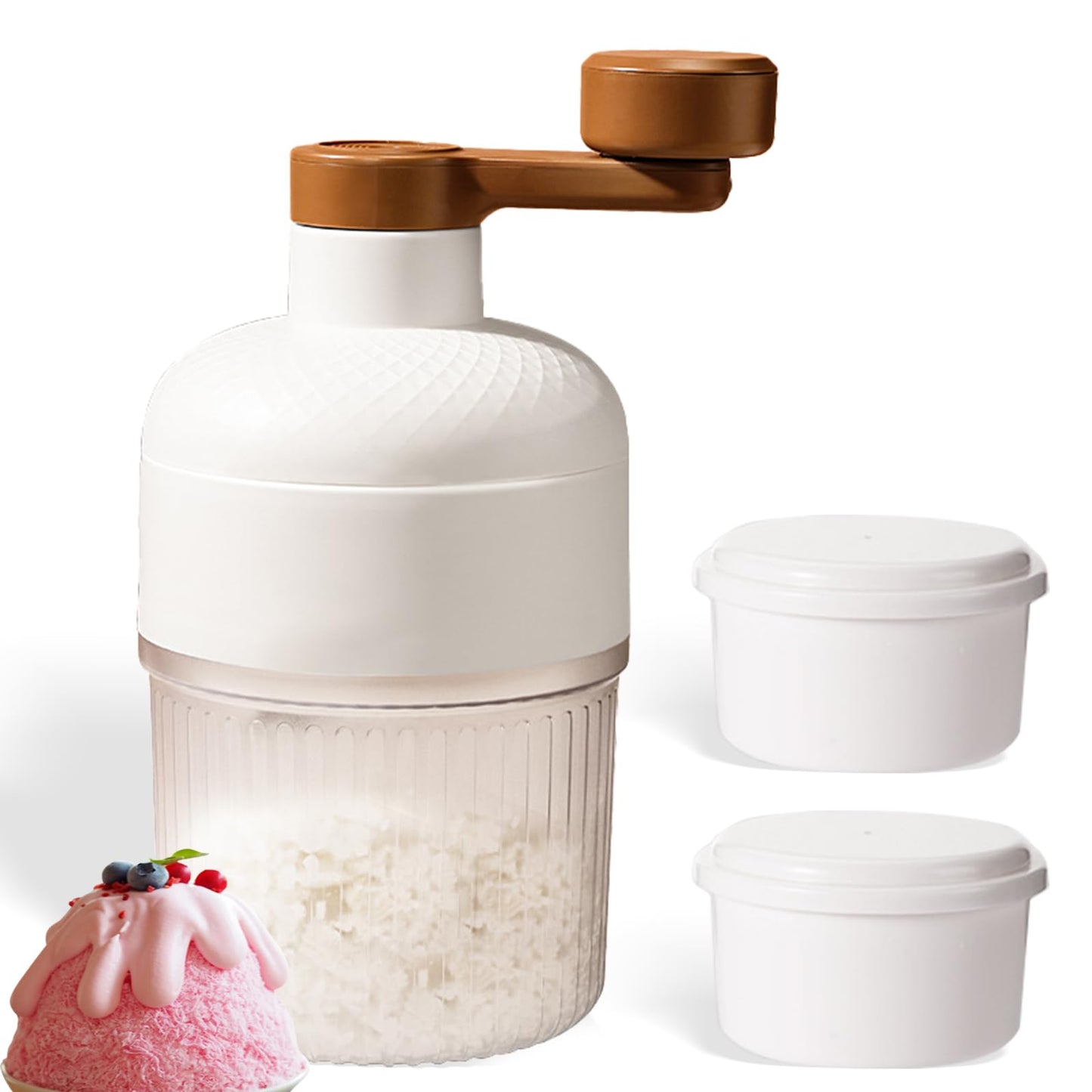 Manual Ice Shaver – High-Efficiency, No-Electric Ice Crusher & Snow Cone Maker with 2 Ice Trays, Ideal for Camping & Home Use