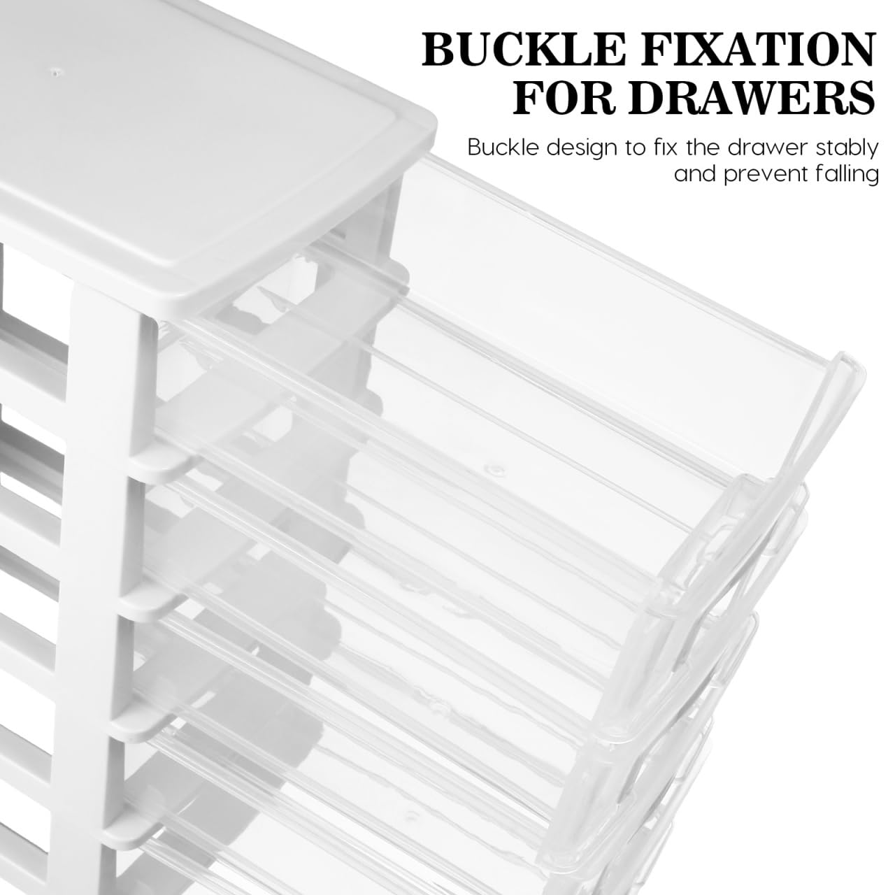 Kisangel Multifunctional 5-Layer Transparent Plastic Drawer Storage Cabinet 12.36X8.30X5.98In Portable Desktop Organizer for Office Study Living Room Sundries Storage