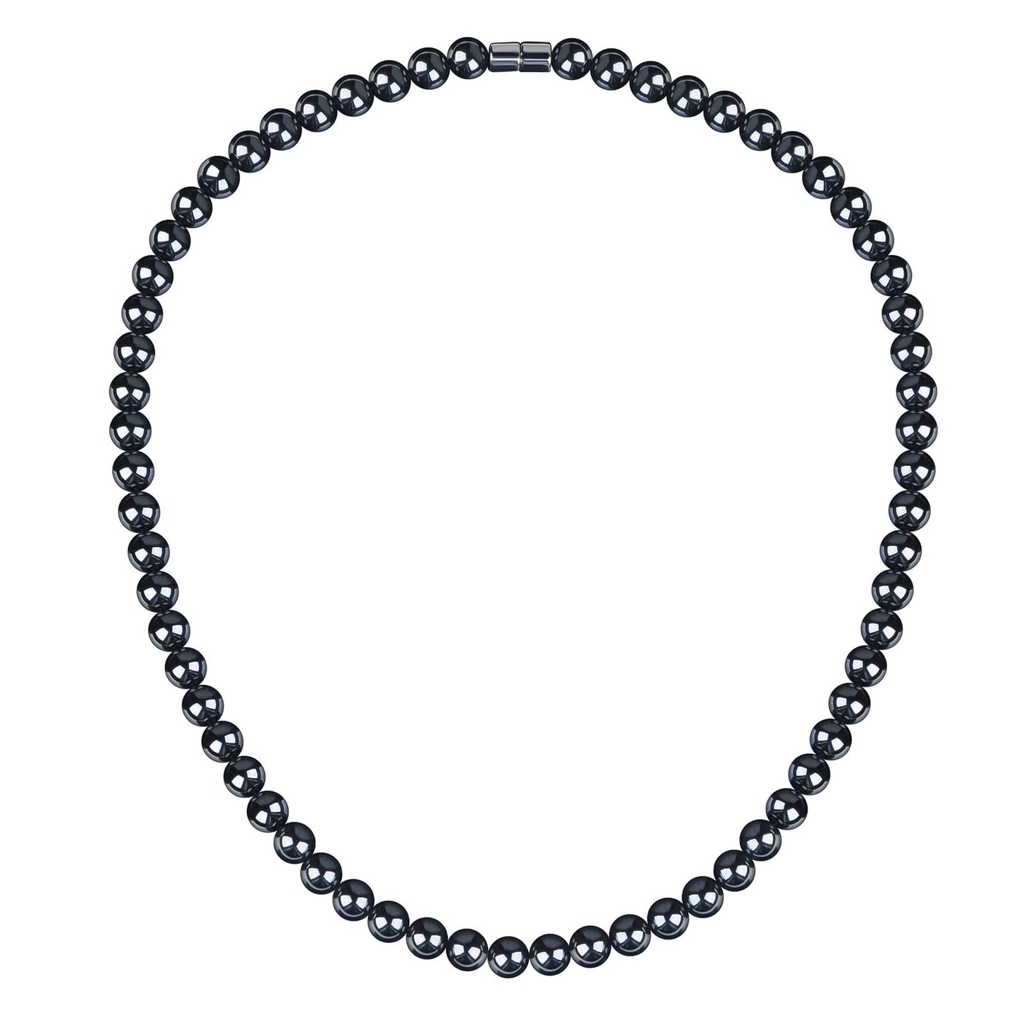 IRUMENG Hematite Necklace - Natural Magnetic Hematite Beads Necklace Relief Fatigue around Neck and Shoulder,18“(45cm)