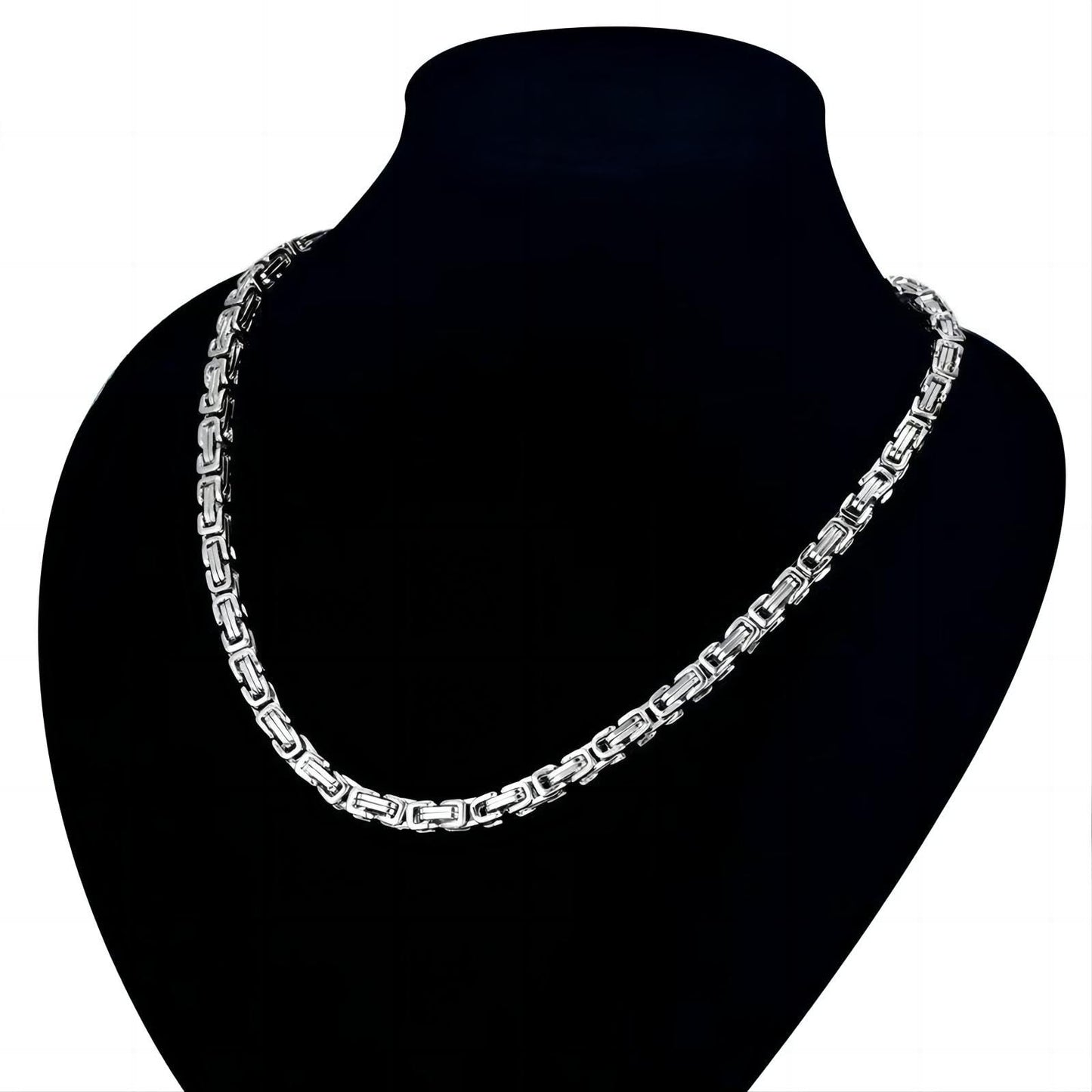 Joddfly Stainless Steel Byzantine Chain Necklace for Men, 20 inches