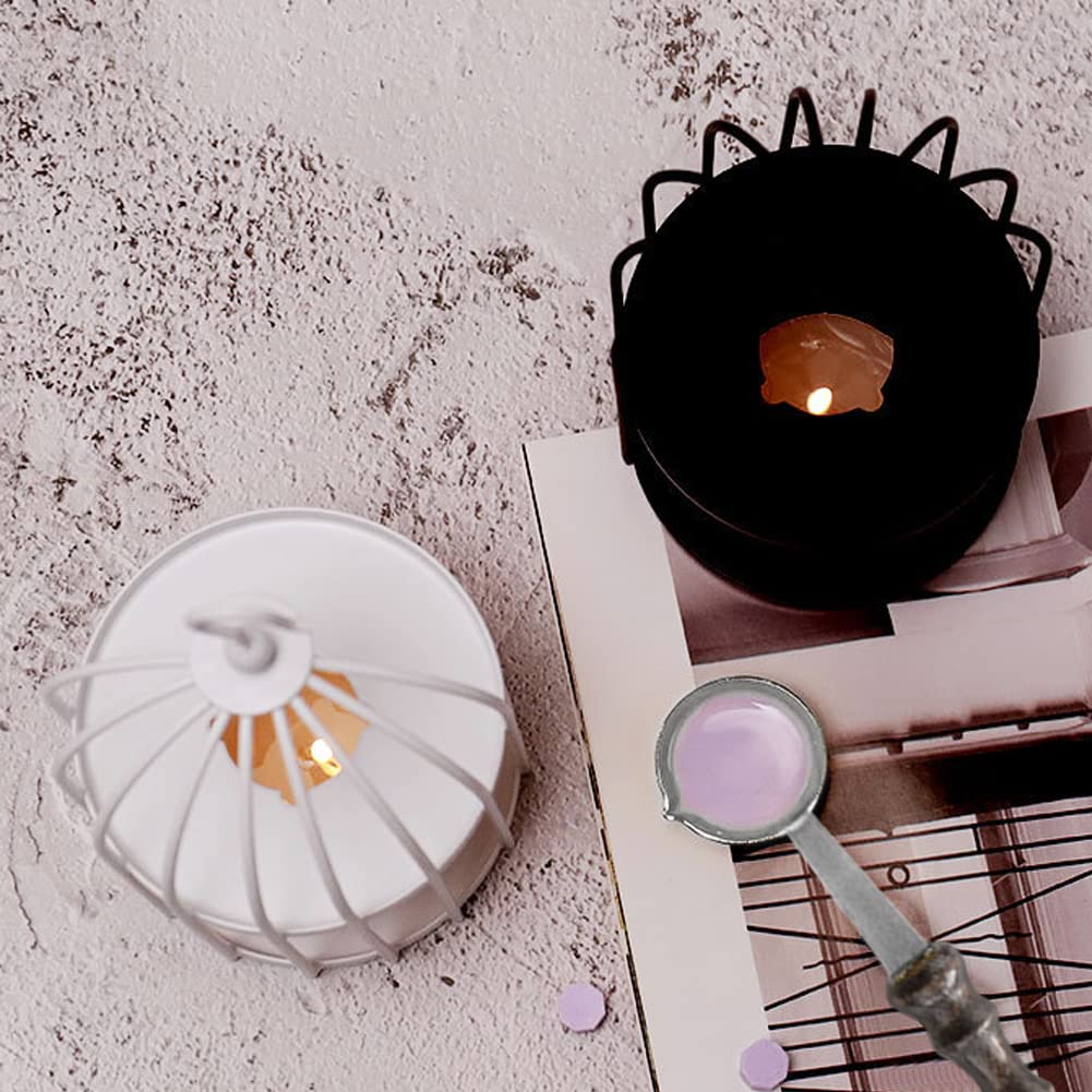 WAYUTO Wax Seal Furnace and Spoon Wax Seal Beads Warmer Melting Furnace Tool for Envelopes Invitations DIY Crafts White