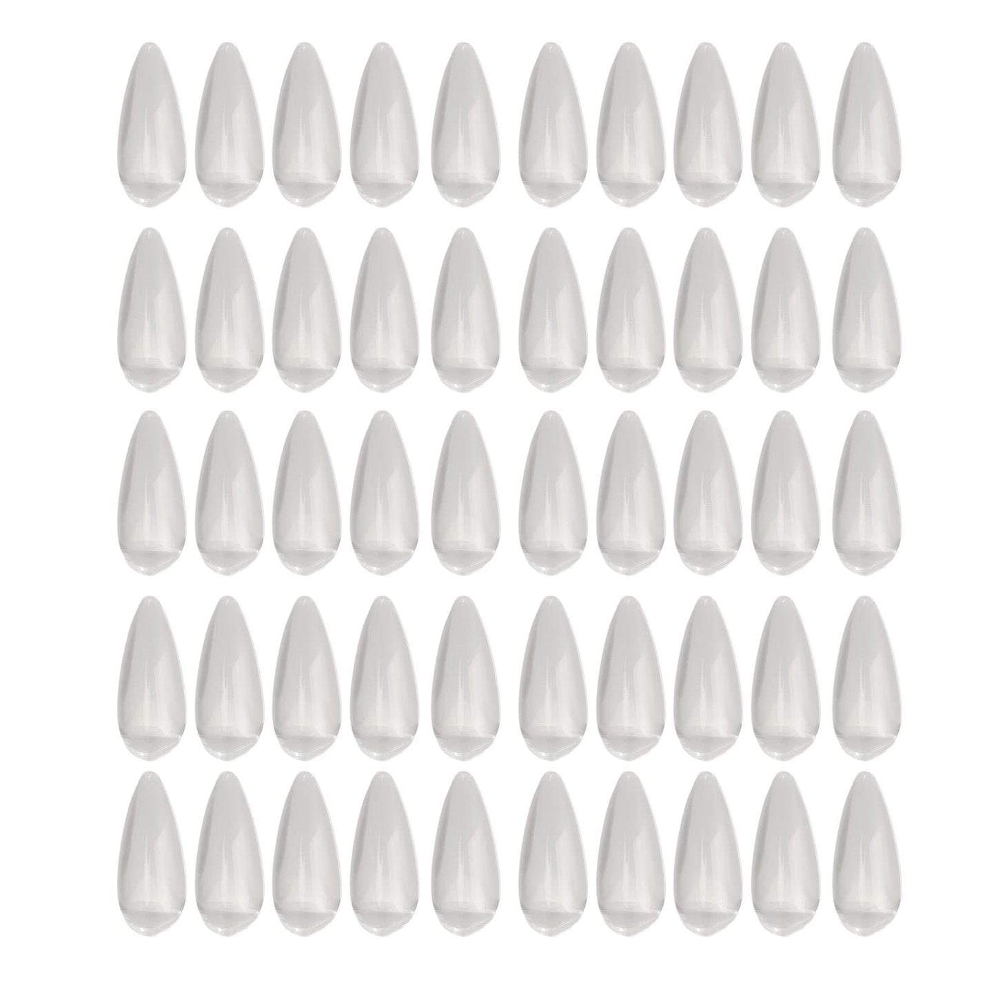 Transparent Glass Nail Polish Color Card,50Pcs Nail Gel Polish Display Tips Nail Practice Card DIY Manicure Tool Accessories Pointed Almond Shape