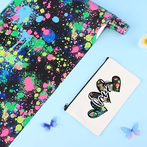 Tintnut Splash Heat Transfer Vinyl Roll - 12 Inch x 5ft Blue Watercolor Ink Patterned HTV Splatter Iron On Vinyl DIY T-Shirts Hats Clothes Canvas Bags - color: Blue