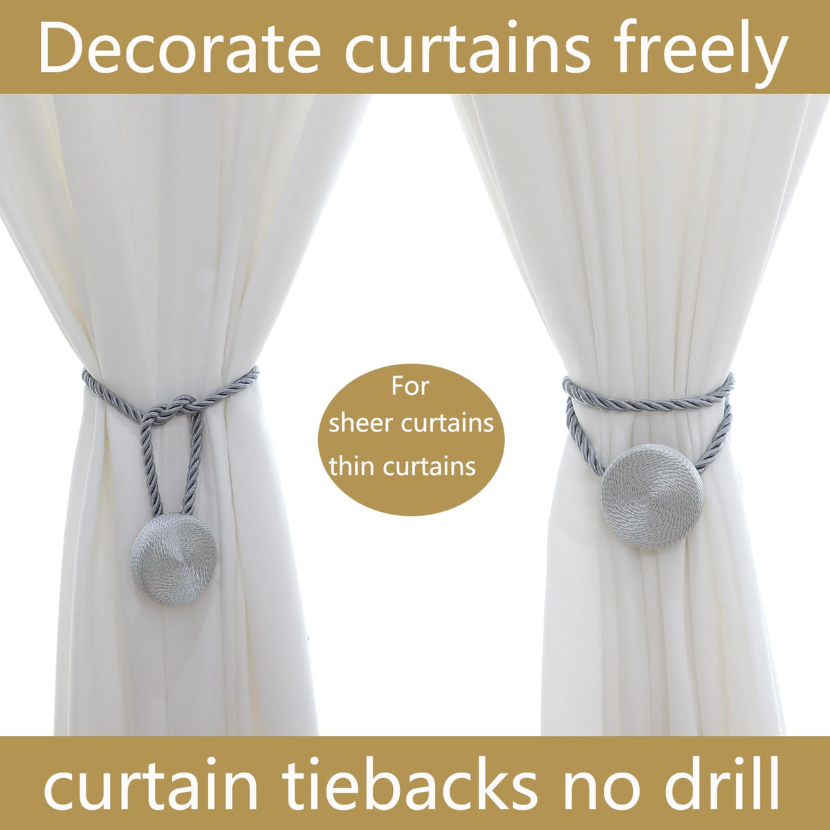 Magnetic Curtain Tiebacks (2 Count)