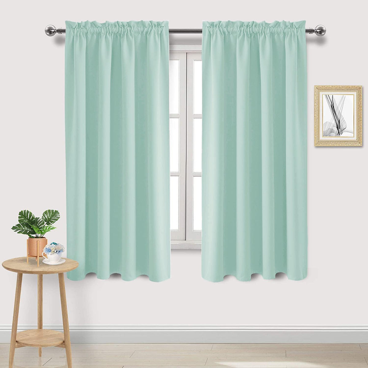 Blackout Curtains for Bedroom Living Room 52 x 63 Inch Long 2 Panels (2 Count)