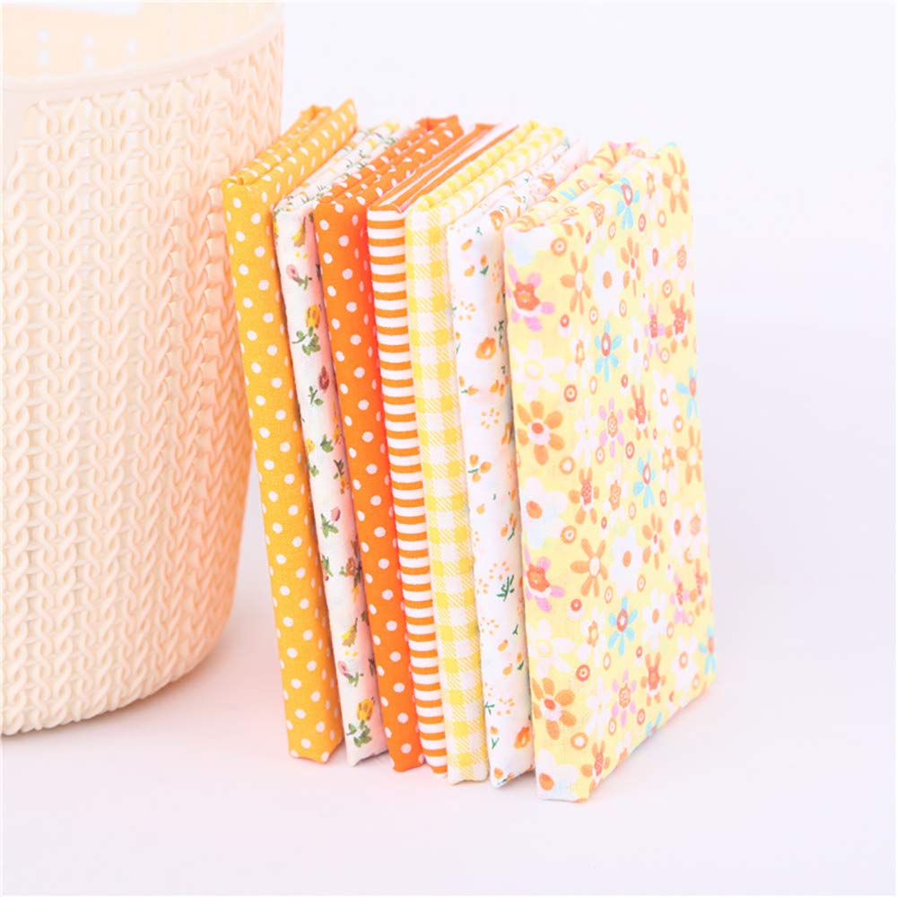 AUEAR, 35 Pack Cotton Print Fabric Bundle Squares 9.8"x9.8" Quilting Sewing Floral Precut Sheets for DIY Scrapbooking Dot Pattern (Bright Colors: Red & Blue Yellow Pink Green)