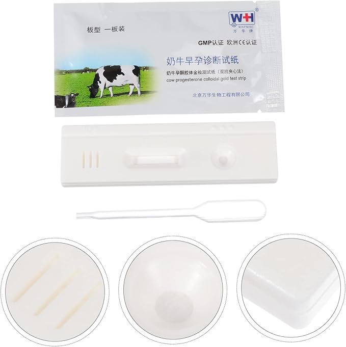 3 pcs Tester Livestock Pregnancy Test Strip Livestock Testing Paper Pregnancy Test Strip for Cow Cattle Test Animal The Cow Plastic Steel White