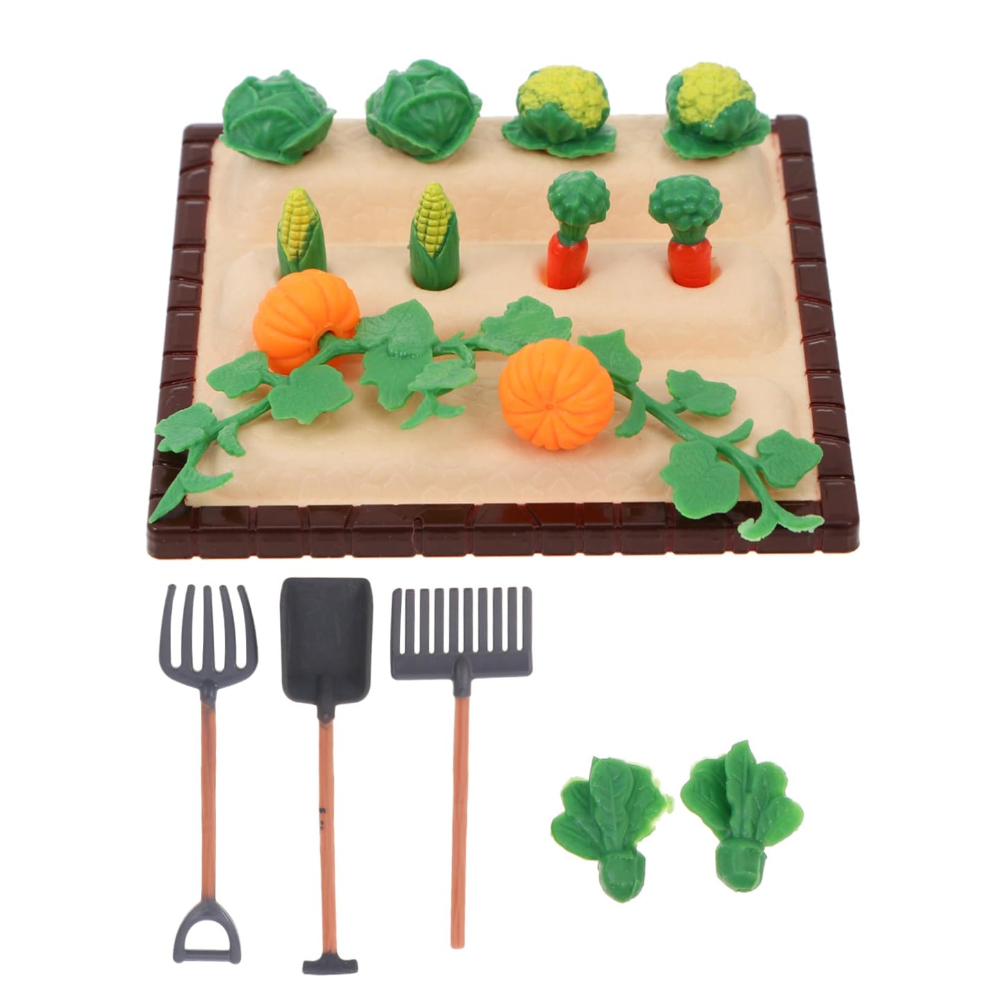 DOITOOL 1 Set Mini Rake Farm Model Kit Miniature Vegetable Figurines Resin Mini Farm Tool Models Micro Landscape Miniature Dollhouse Accessories