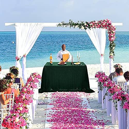 Nanbowang Dark Green Rectangular Sequin Tablecloth - 102" x 60" - Perfect for Parties & Elegant Dining Affairs - size: 102" x 60" (Rectangular)