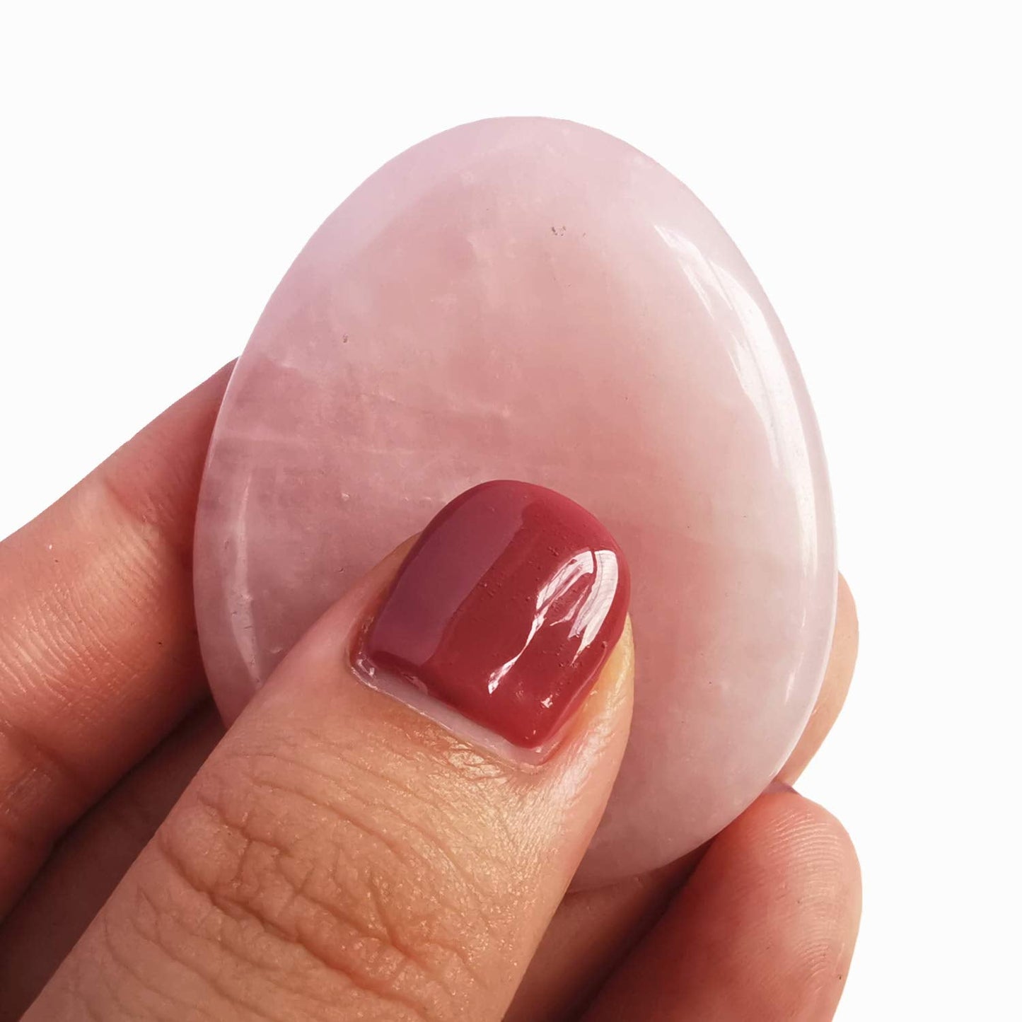 Bacatgem Natural Rose Quartz Water Drop Chakra Thumb Worry Stone,Stress Relax Healing Reiki Crystal Pocket Palm Stones