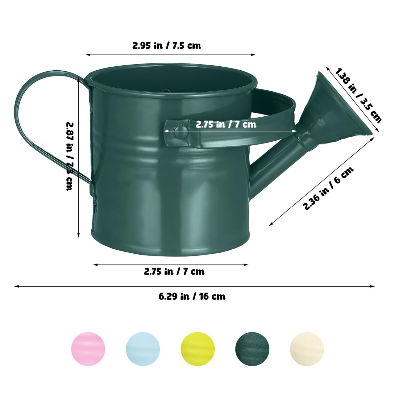 5 Pcs Kids Watering Can Bulk, Mini Metal Watering Can with Long Spout, Small Iron Watering Pots for Indoor Plants, Kids Gardening Tools (Random Color)