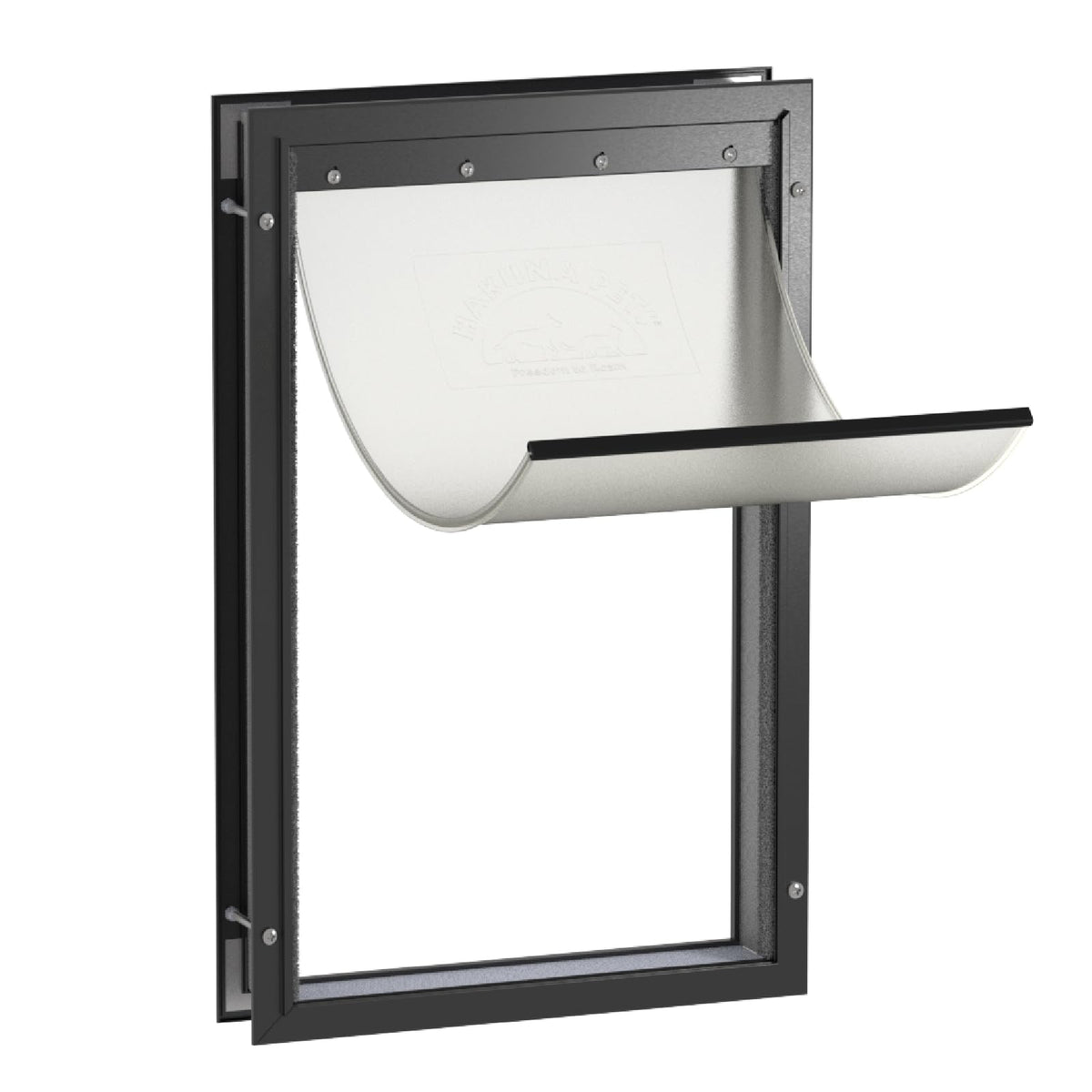 Hakuna Pets Aluminum Dog & Cat Door - 2-Way Lock Pet Door for Wall, Screen
