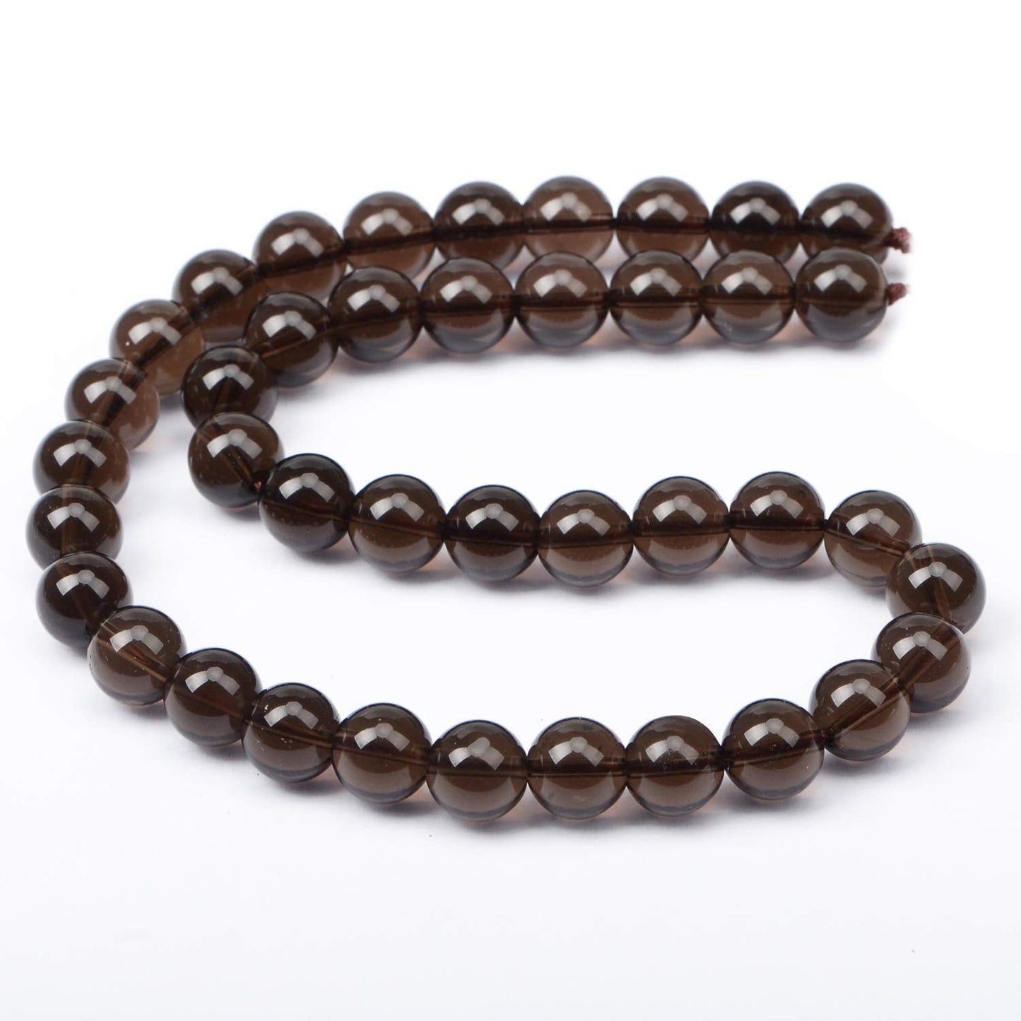 AD Beads Natural Gemstone Round Loose Beads 15" for Bracelet Necklace Earrings Jwelery Making Crafts DIY (10mm, Smoky Quartz)