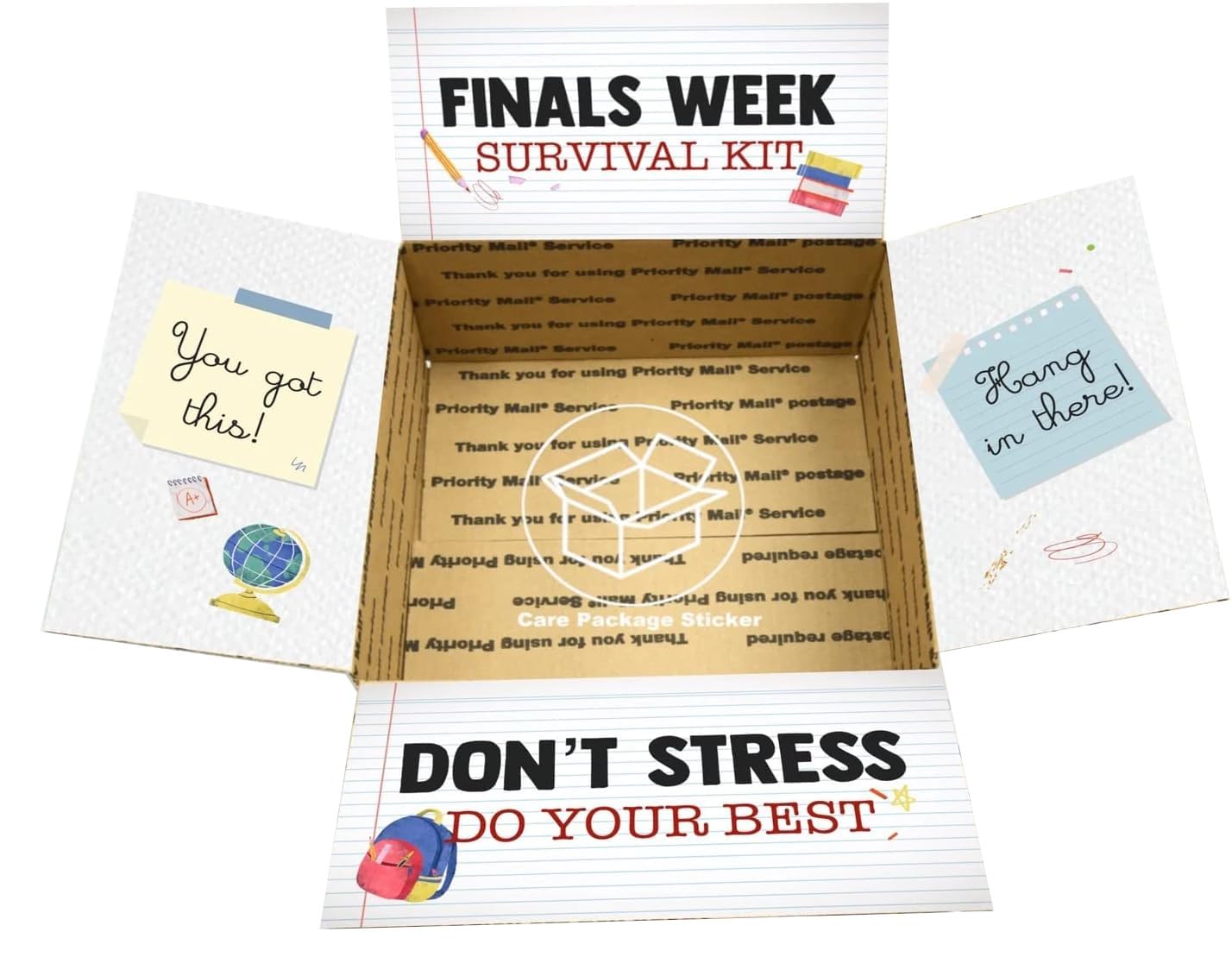Final Exam Care Package Sticker Kit for College Students
