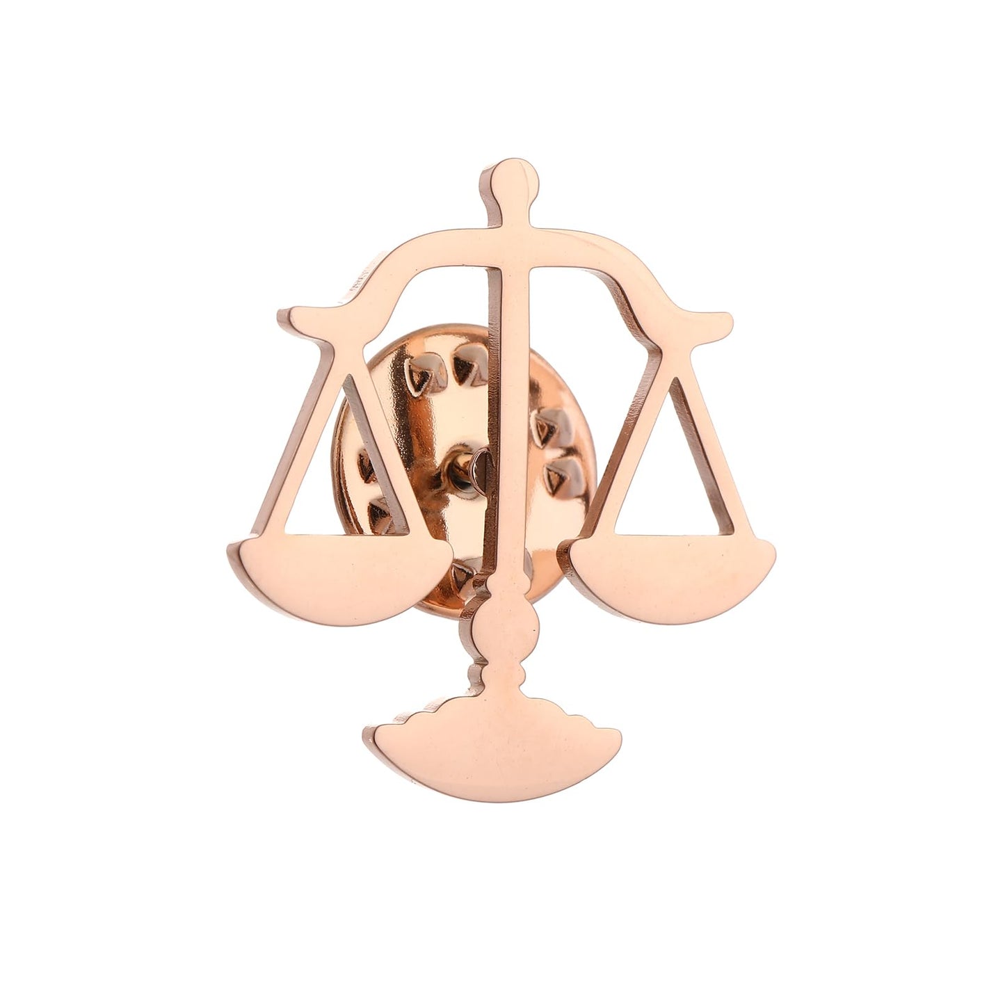 Metal Balance Badges Suit Brooch Libra Scales Brooches For Men (rose gold)