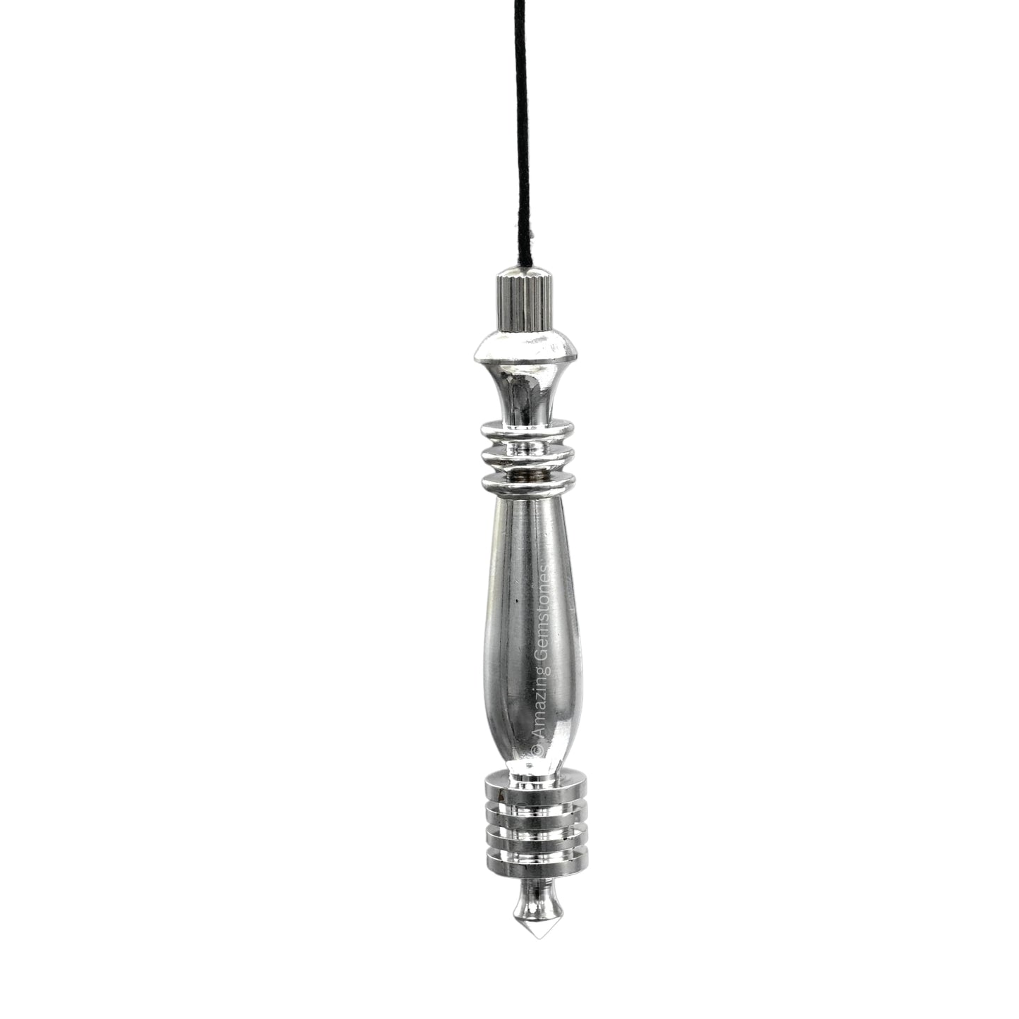 Amazing Gemstone Healing Metal Pendulums for Divination, Silver Double ISIS 7 Ring Karnak Steel Copper Pendulum High Energy Pendulo de Bronce Pendulos de Mesa MP79