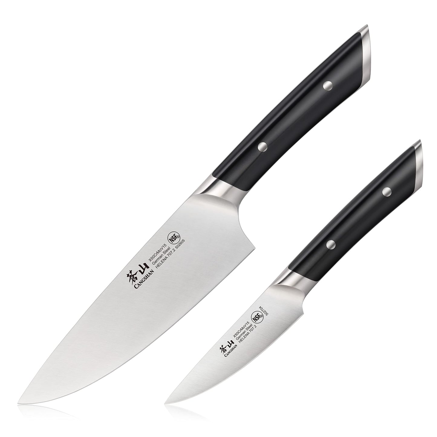 Cangshan HELENA Series German Steel Forged Starter Knife Set (Black, 2-Piece)
