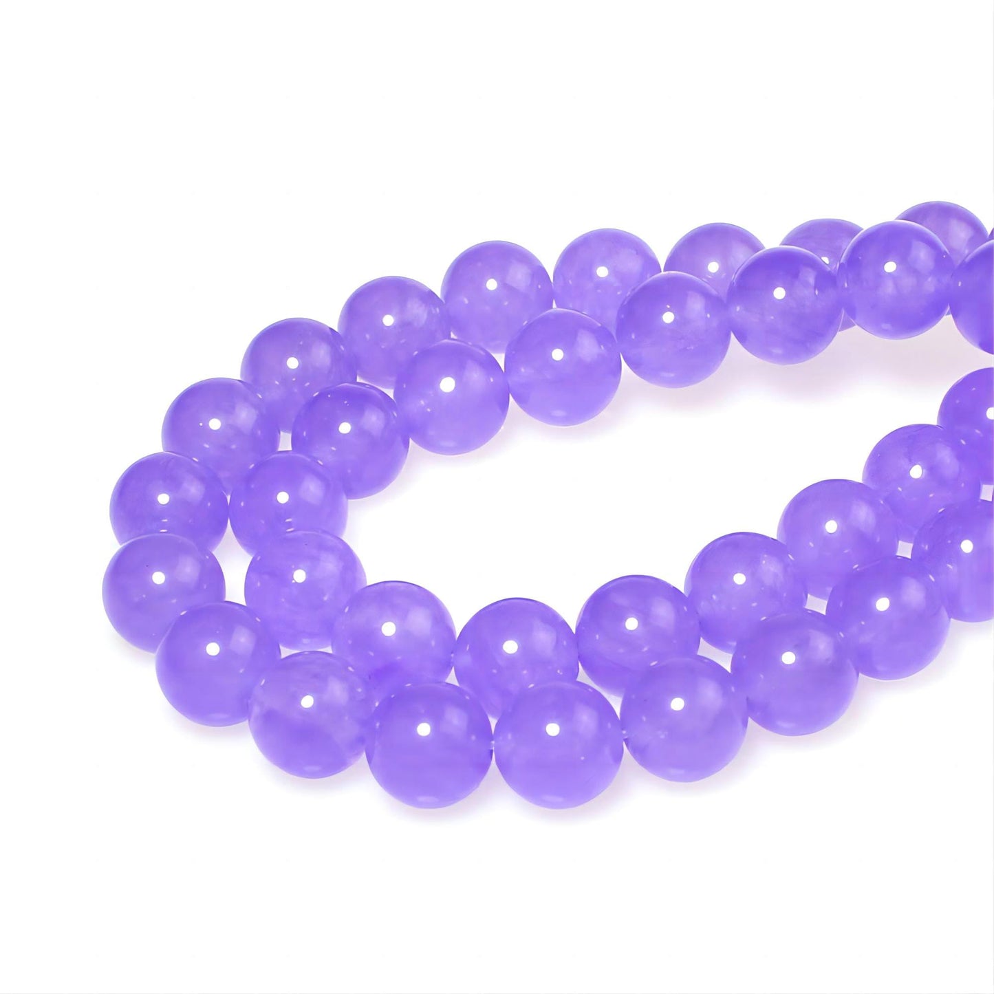 MJDCB Stone Beads 8mm 43pcs Round Lavender Purple Jade Loose Gemstone Bead Charms for Jewelry Making Bracelet Necklace Earring Pendant