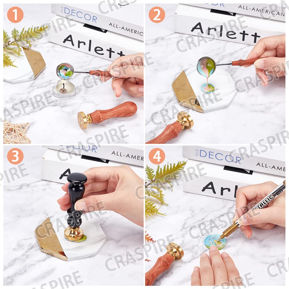 CRASPIRE Graduation Hat Wax Seal Stamp Graduation Sealing Wax Stamps 30mm Retro Vintage Removable Brass Stamp Head with Wood Handle for Wedding Invitations Cards Gift Wrapping