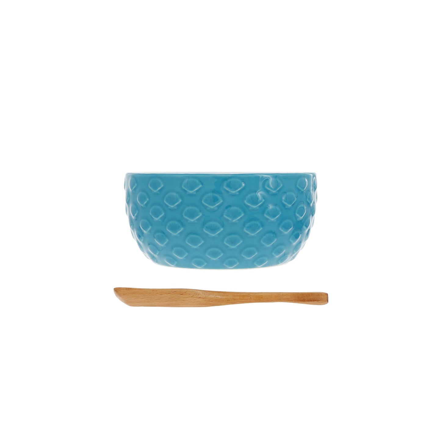 Pavilion Gift Company - Beach Life - 11oz 4.5" Bowl and Beech Spoon Set - Ocean Coastal Waterfront Nautical Stoneware Home Decor Housewarming Summer Kitchenware Serveware