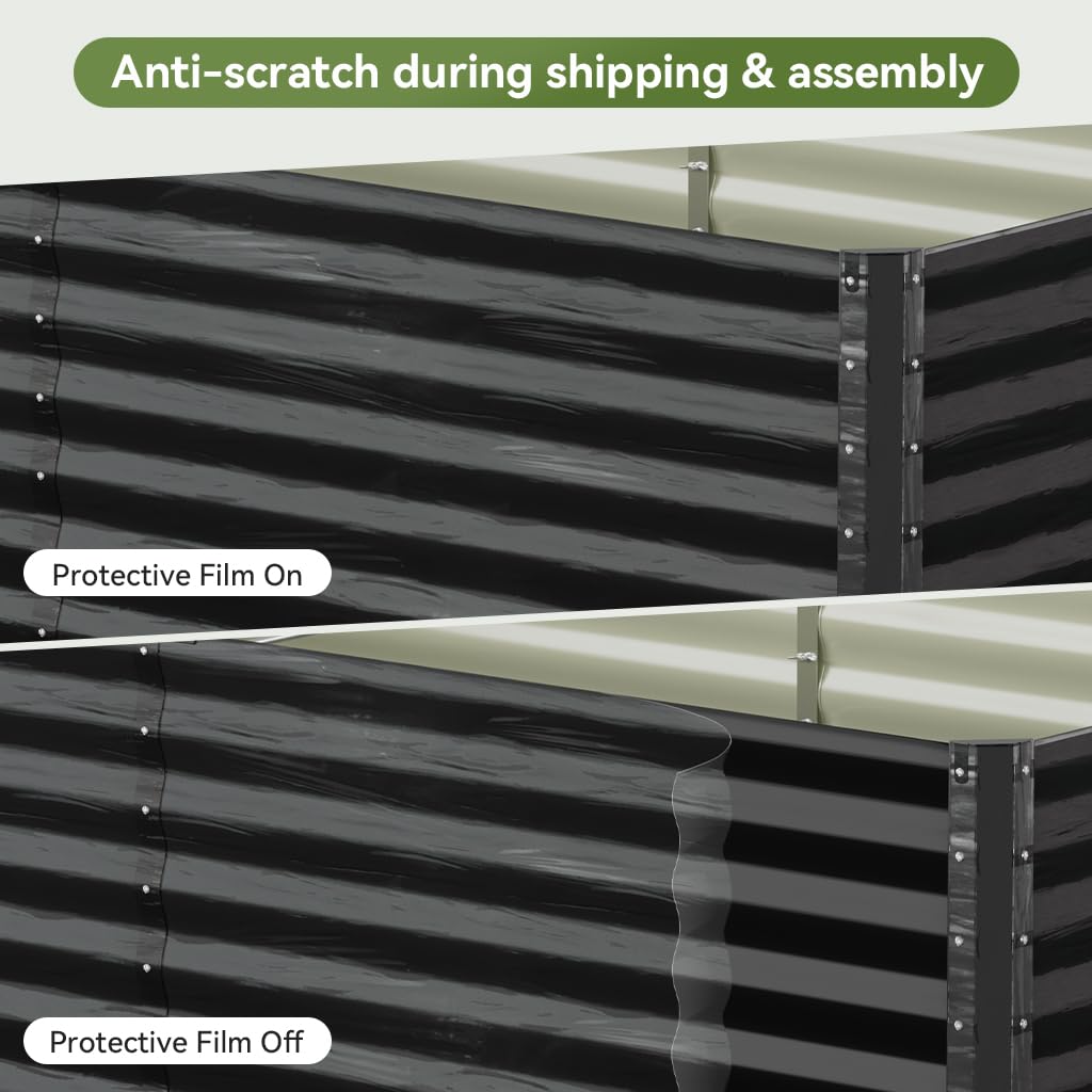 COMHOMA Galvanized Raised Garden Bed,6x3x2ft Large Metal Planter Box for Outdoor Vegetables,Corrugated Steel Herbed Plants Container,Extra Deep Gardeners Kits with Open Bottom