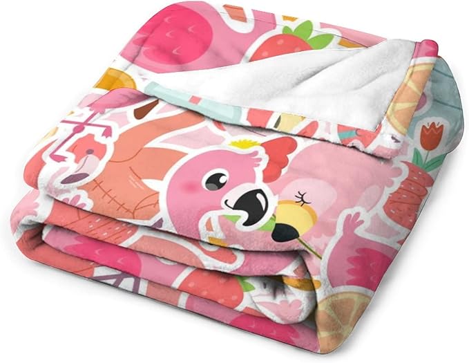 Flamingo Blanket Gifts - 40 x 50 Inches Funny Flamingo Throw for Kids - Pink Warm Furry Plush Blankets for Couch