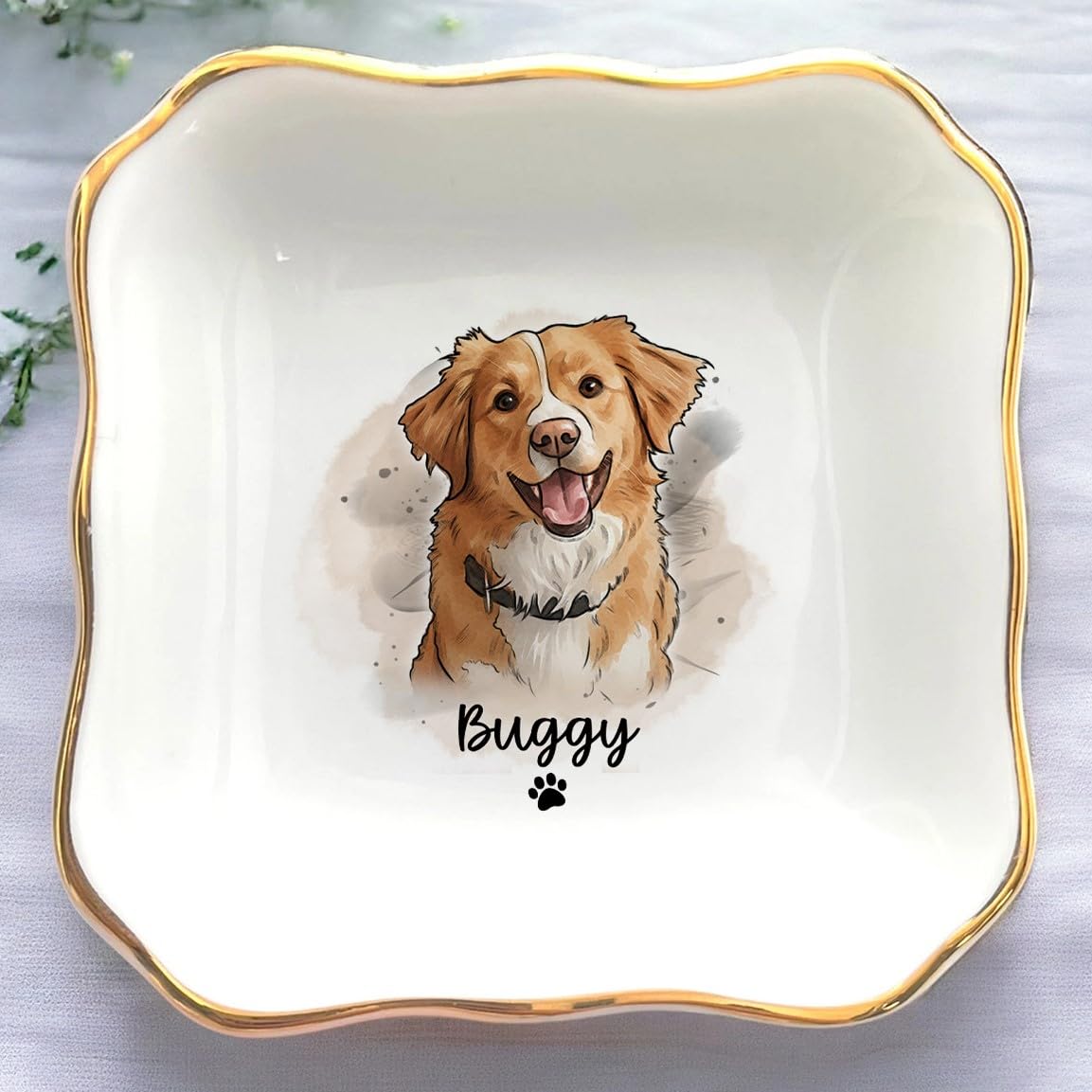 Anniversaree Custom Couple Portrait Polaroid Photo Ring Dish, Personalized Picture Jewelry Holder, Engagement Ring Dish, Wedding Trinket Tray Keepsake Valentines Gift for Her Him Wife Husband