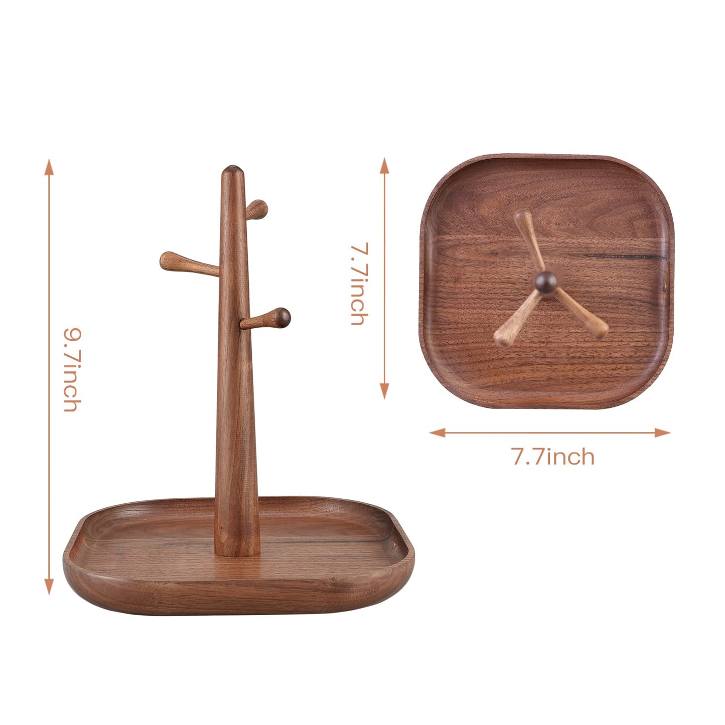 “Generic” C-Joy Wood Handmade Wooden Key Holder, Key Rack for Entryway, Wood Decorative Organizer,Jewelry Key Stand Hanging Organizer (Walnut) , CJWKS01-WN