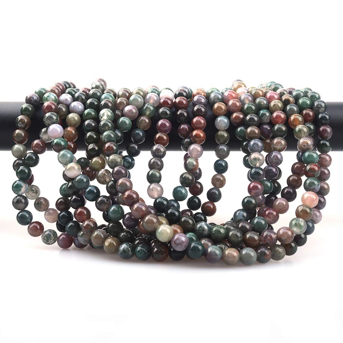 ICAI Beads 10mm Natural India Agate Gemstone Round Loose Stone Beads for Jewelry Making DIY Crafts Design 1 Strand 15" APPR.34-36pcs