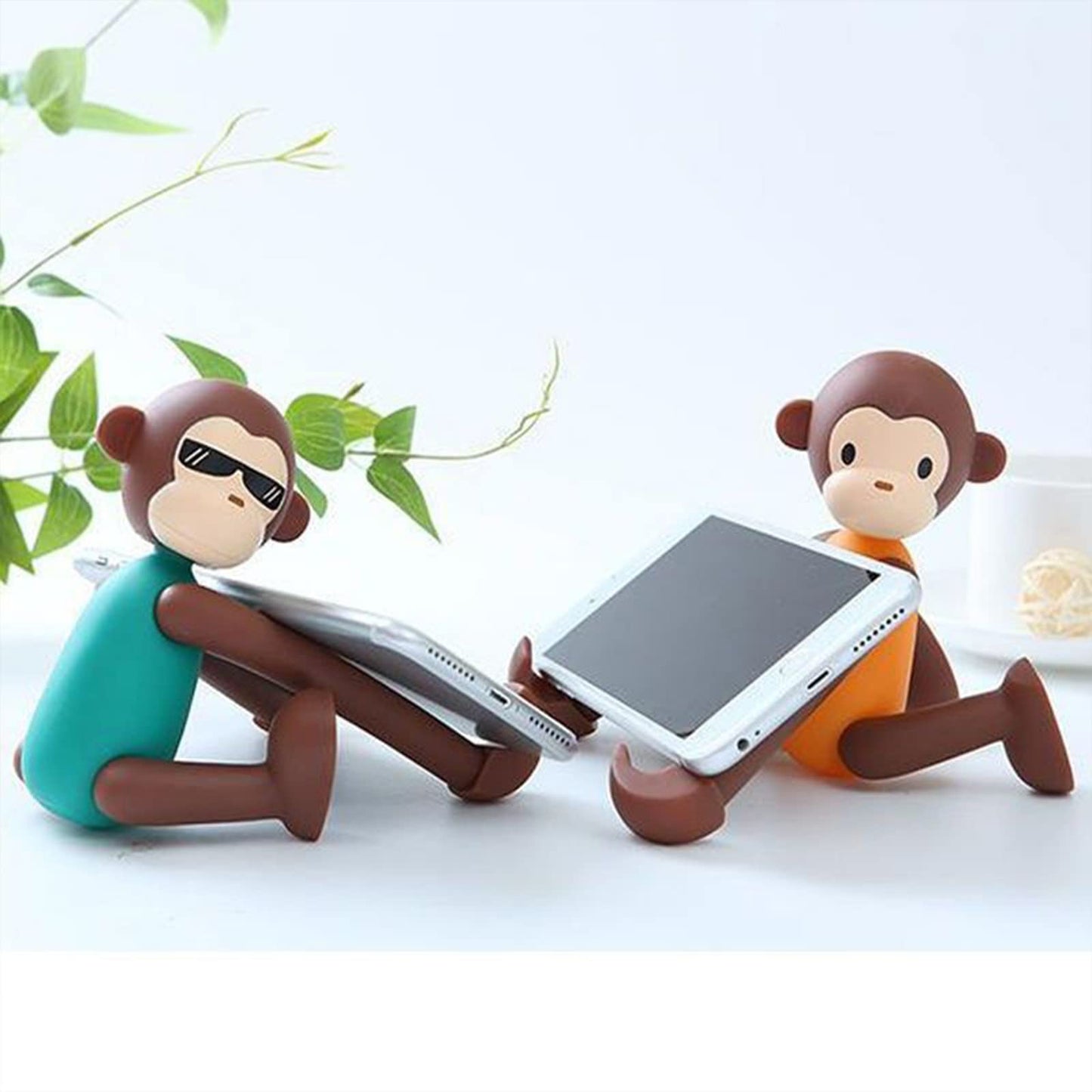 ROCAMI Cute Desk Accessory, Funny Desk Decor - Adjustable Phone Holder for Smartphones & Tablets (Green)