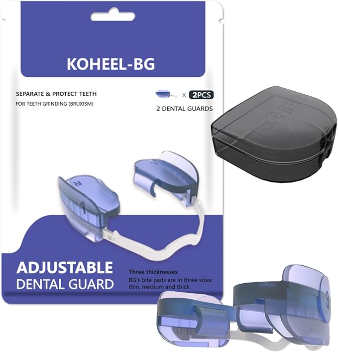 KOHEEL BG Adjustable Night Guard for Teeth Grinding, No-Boil Dental Guard for Bruxism Relief, 2 Count (Thin)